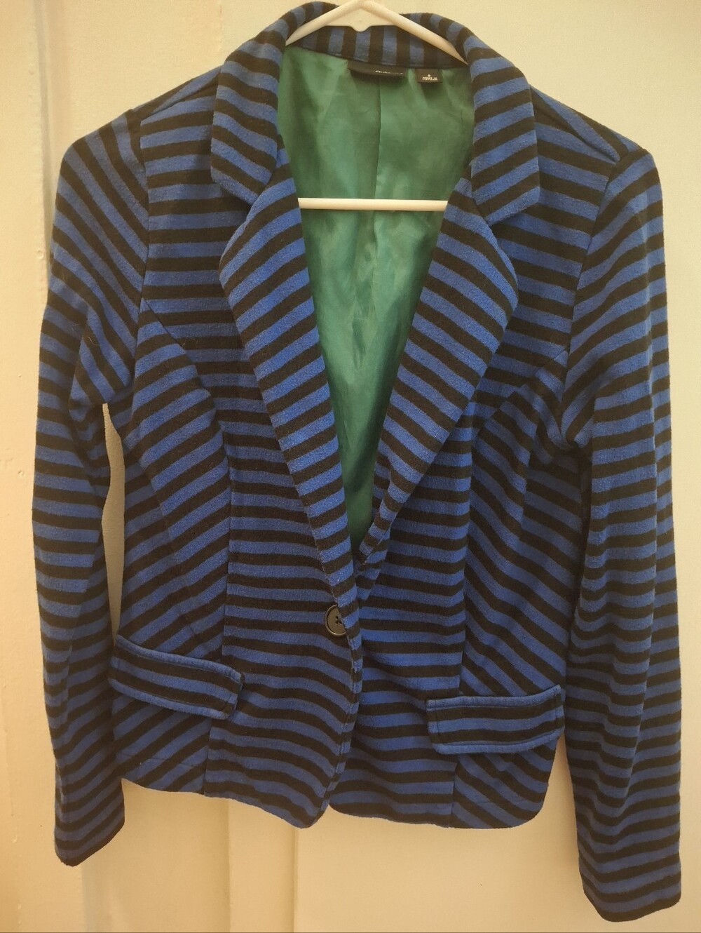 Blue and Black Striped Women's Blazer